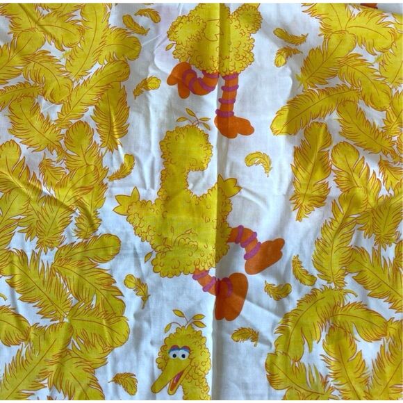 Vintage Big Bird Flat Sheet Sesame Street Retro - Picture 4 of 6